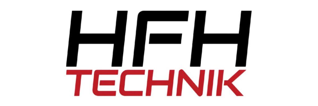 Das schwarz-rote HFH Technik Logo steht für Automatisierung und Präzision bei HFH Präzisionsmechanik GmbH in Niederbayern.